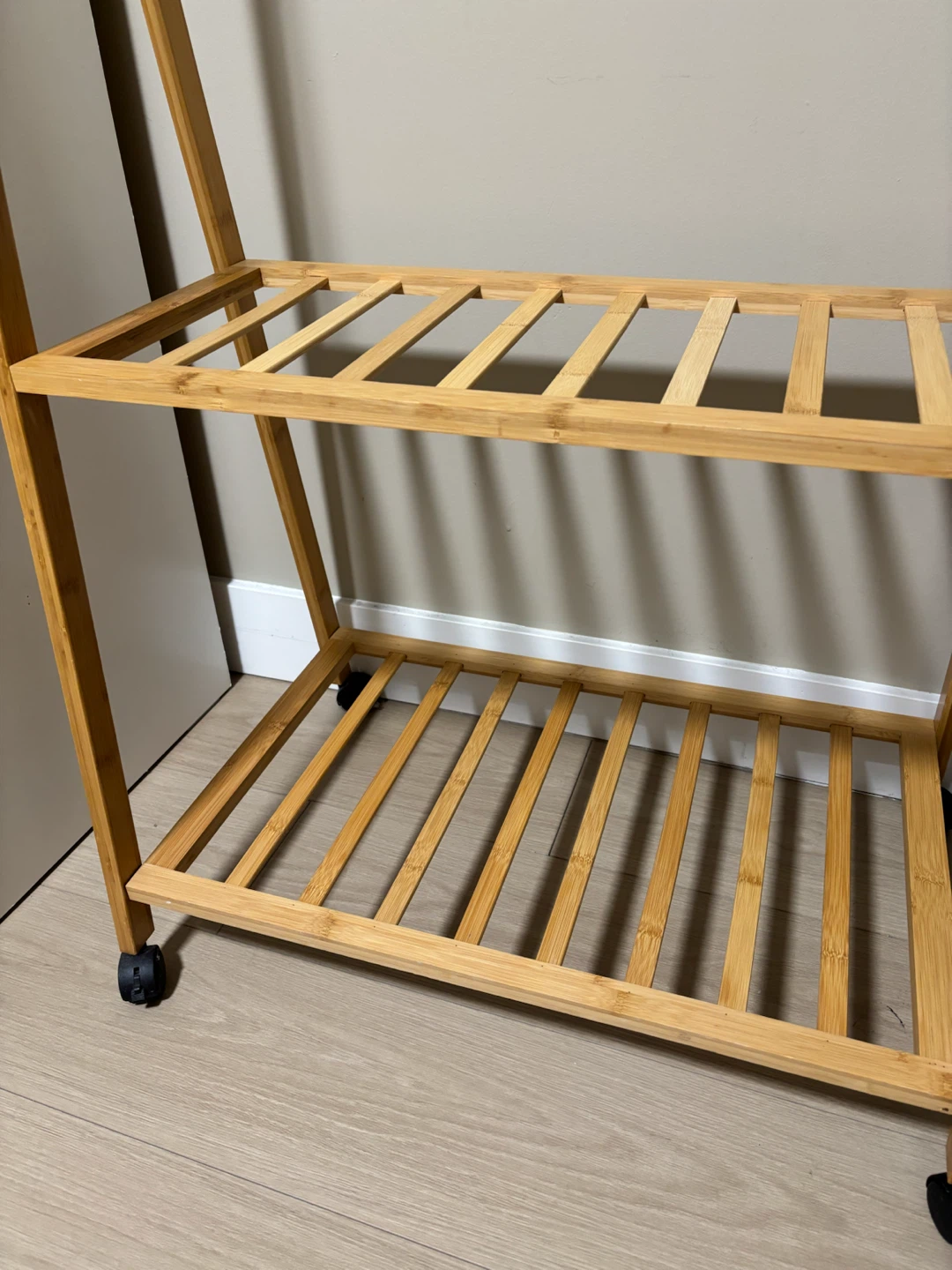 Bamboo Clothing Rack with Wheels - photo 3