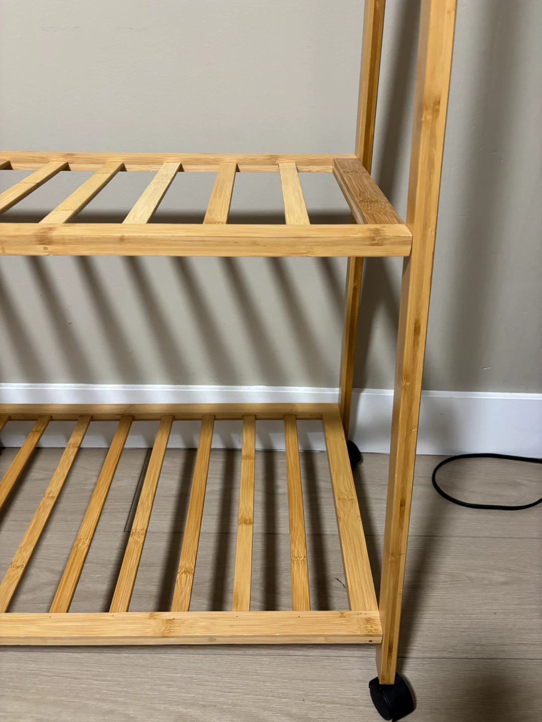 Bamboo Clothing Rack with Wheels - photo 4