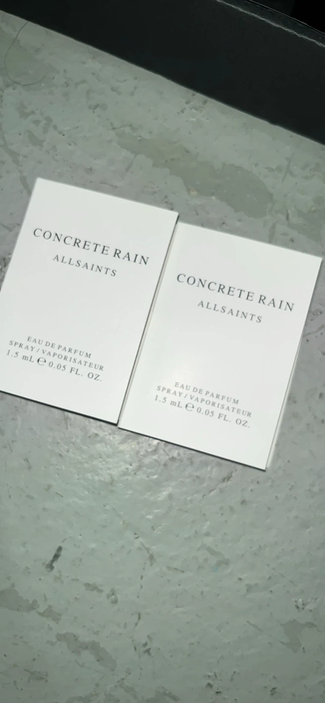 2x AllSaints Concrete Rain Eau de Parfum Samples