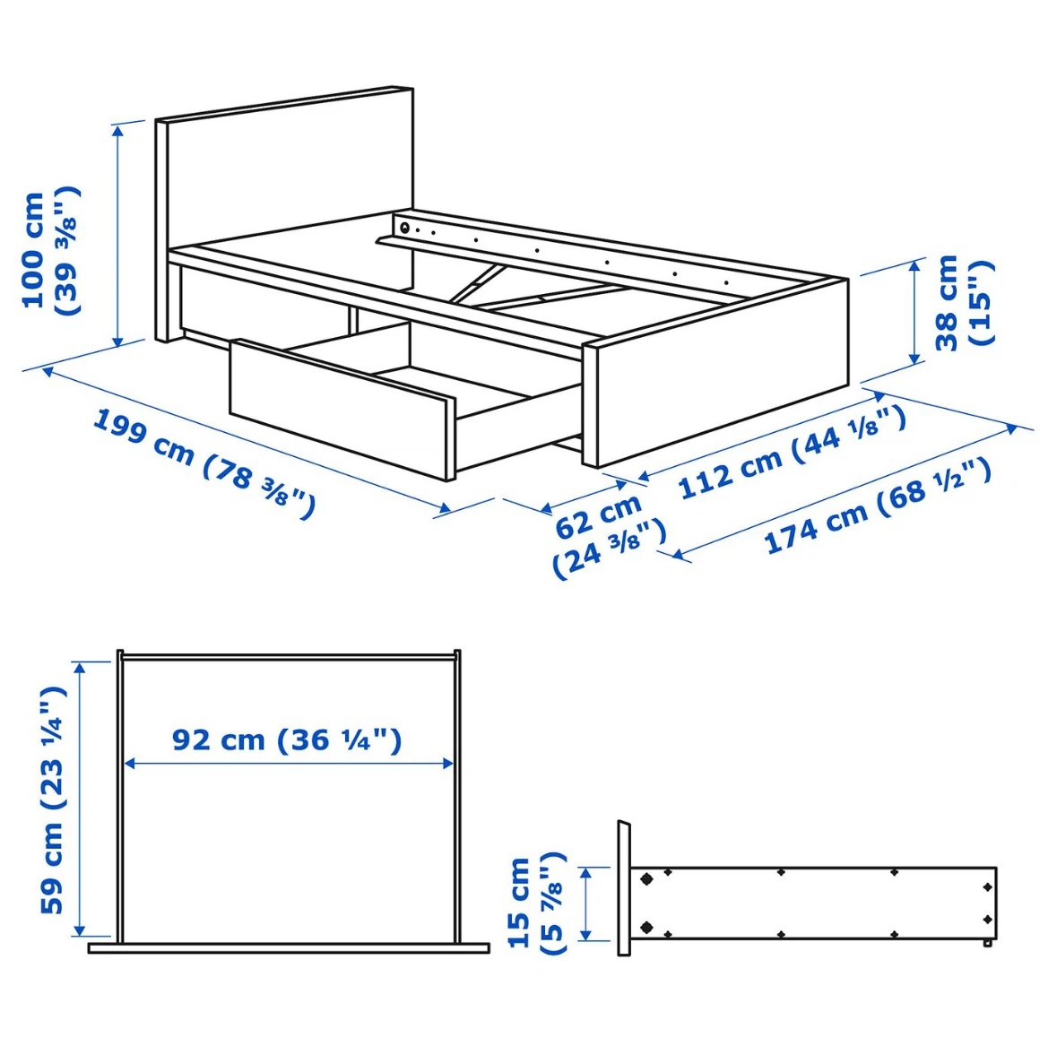 IKEA Malm Bed Frame with Storage - photo 5