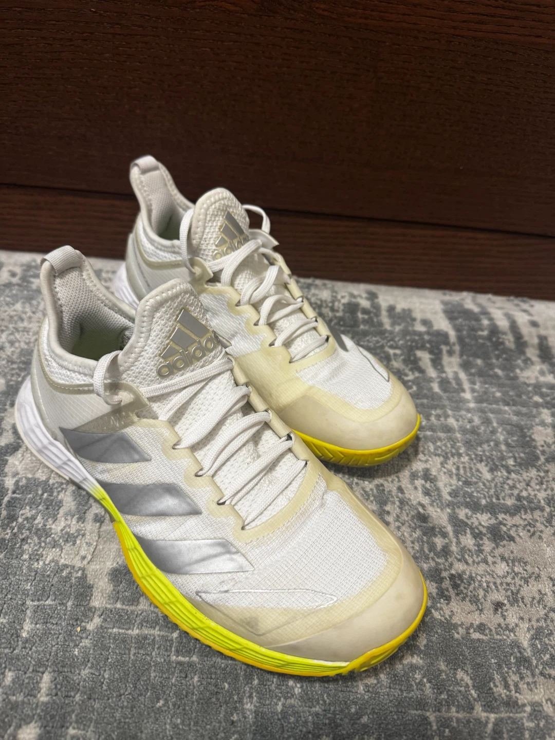 Adidas Adizero Ubersonic Tennis Shoes White/Yellow