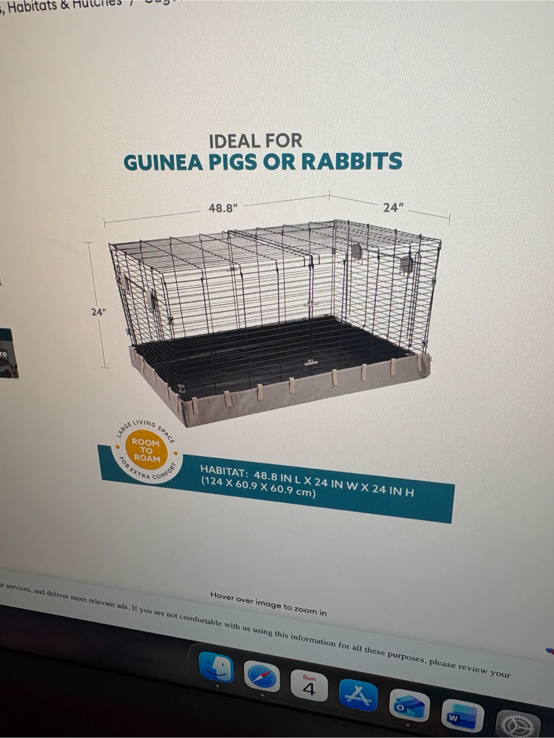 Small animal cage habitat for rabbits or guinea pigs - photo 5