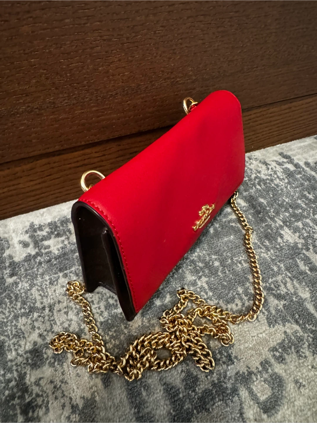 Coach Red and Brown Leather Crossbody Bag