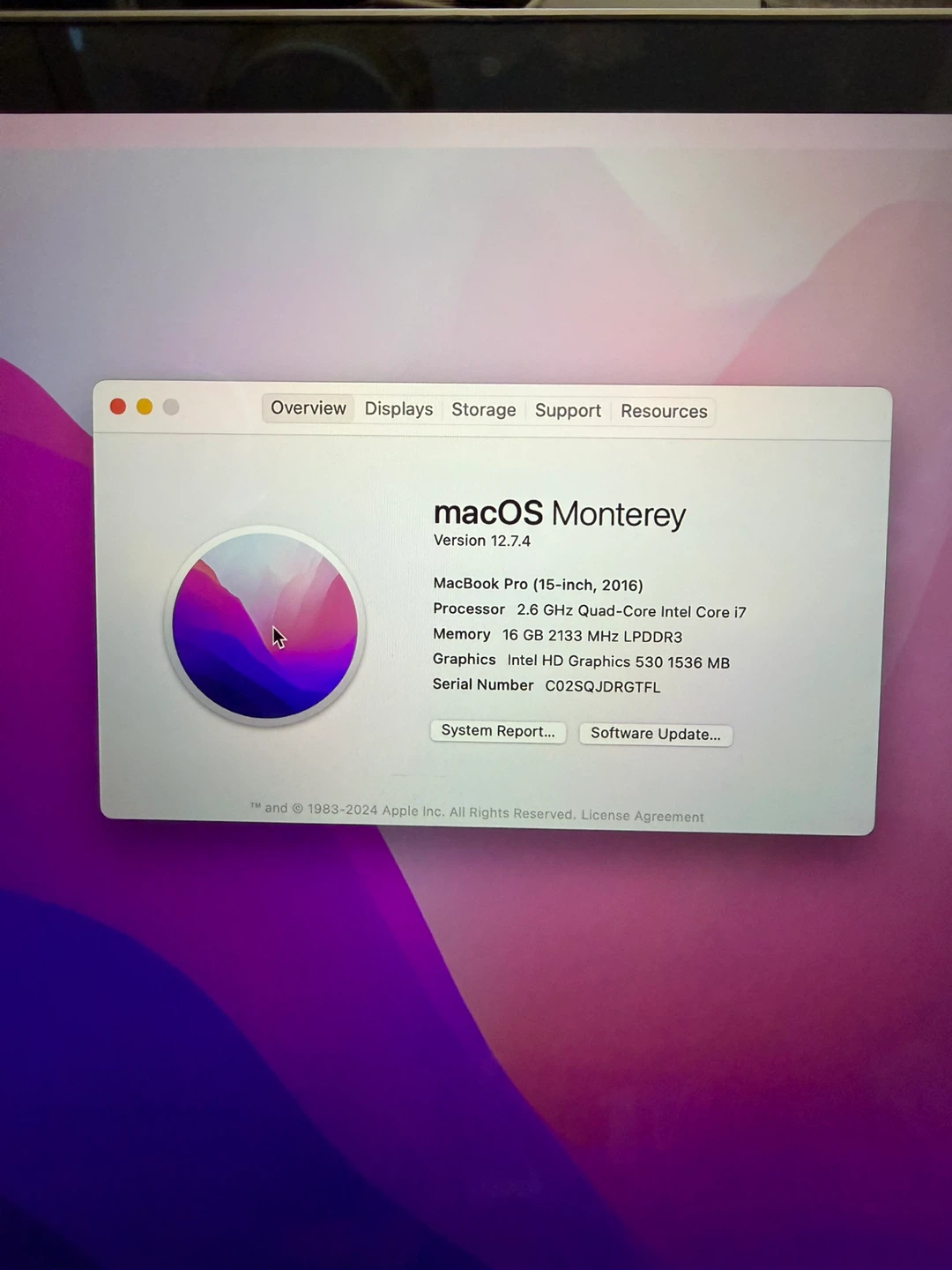 Apple MacBook Pro 15-inch 2016 16GB RAM 256GB SSD - photo 2