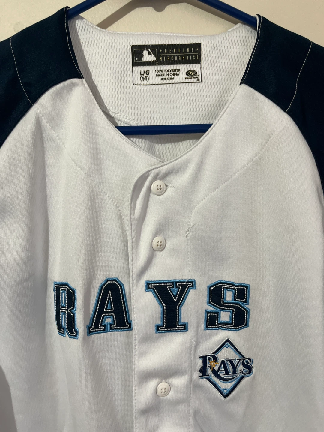 Brand New Tampa Bay Rays Youth Baseball Jersey - Size L (14) - photo 4