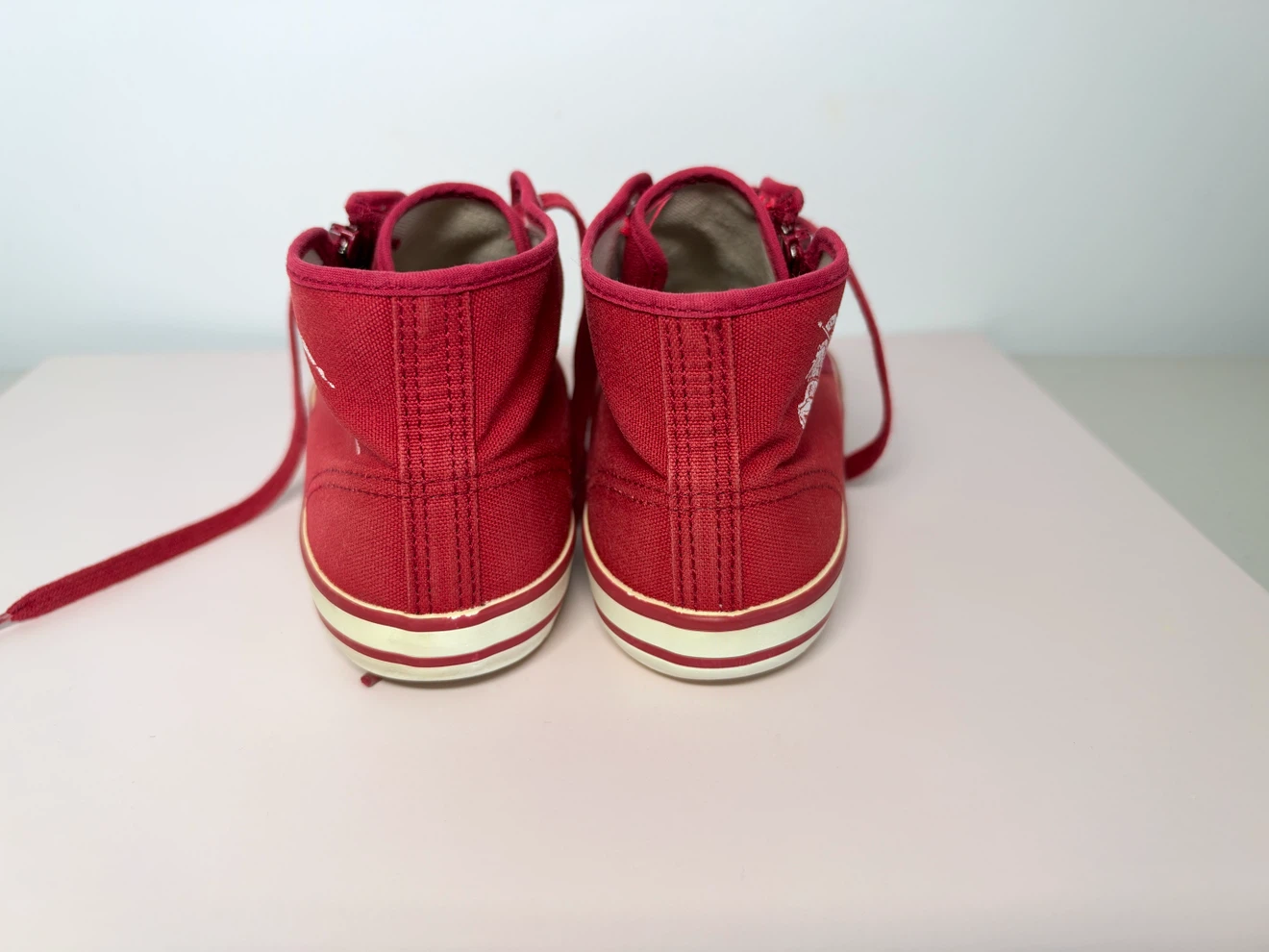 Burberry Kids Red High-Top Sneakers - photo 2