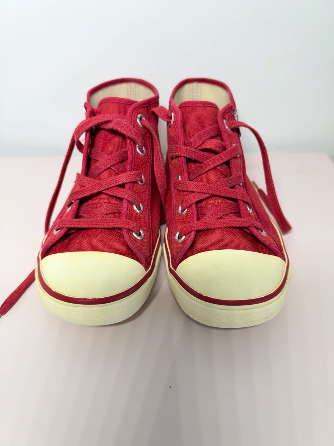 Burberry Kids Red High-Top Sneakers - photo 4