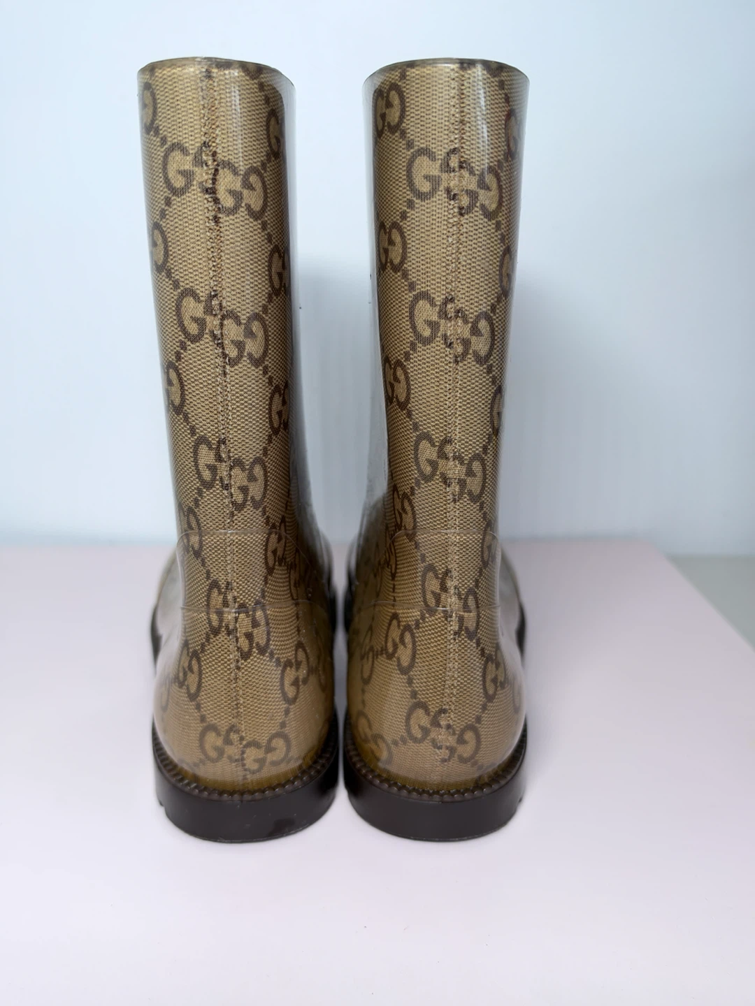 Gucci Kids GG Monogram Rain Boots - Beige/Brown - photo 3