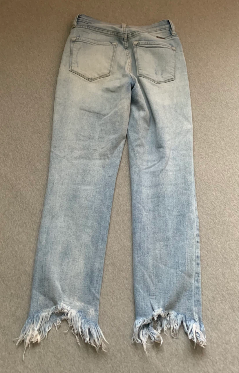 Kancan Light Wash Frayed Hem Jeans - Size 24 - photo 2