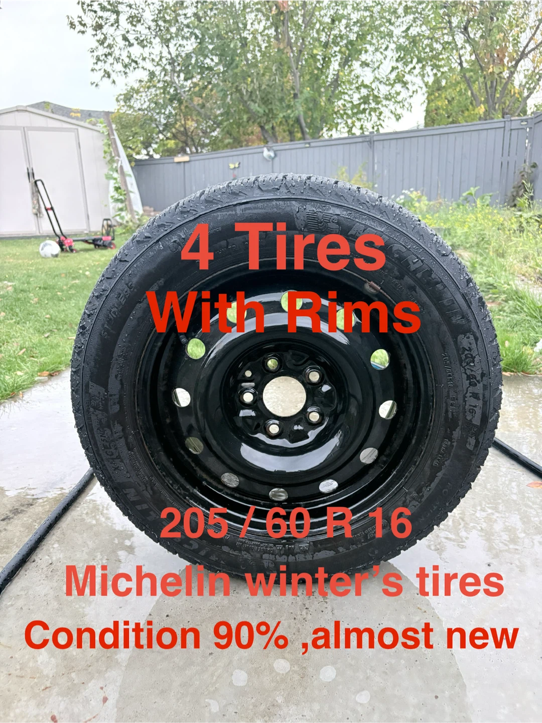Set of 4 Michelin Winter Tires with Rims 205/60R16