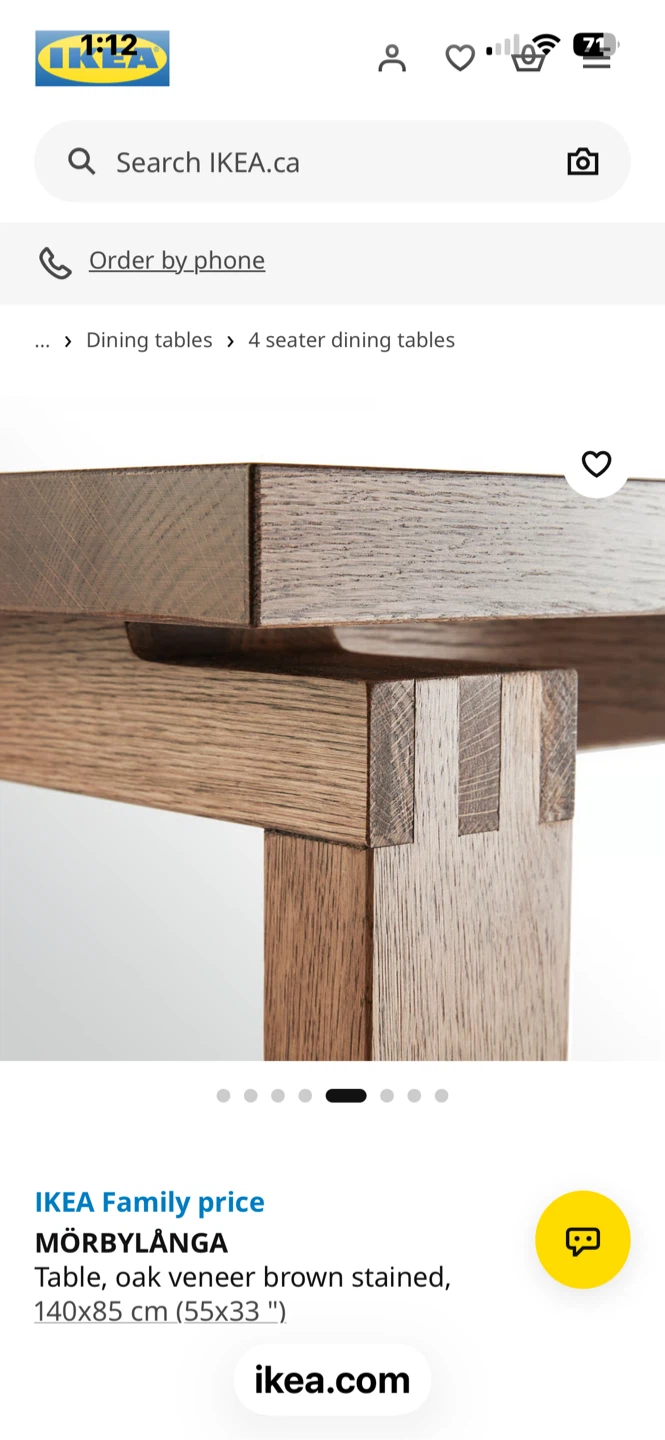 IKEA MÖRBYLÅNGA Dining Table, Brown Stained Oak Veneer - photo 5