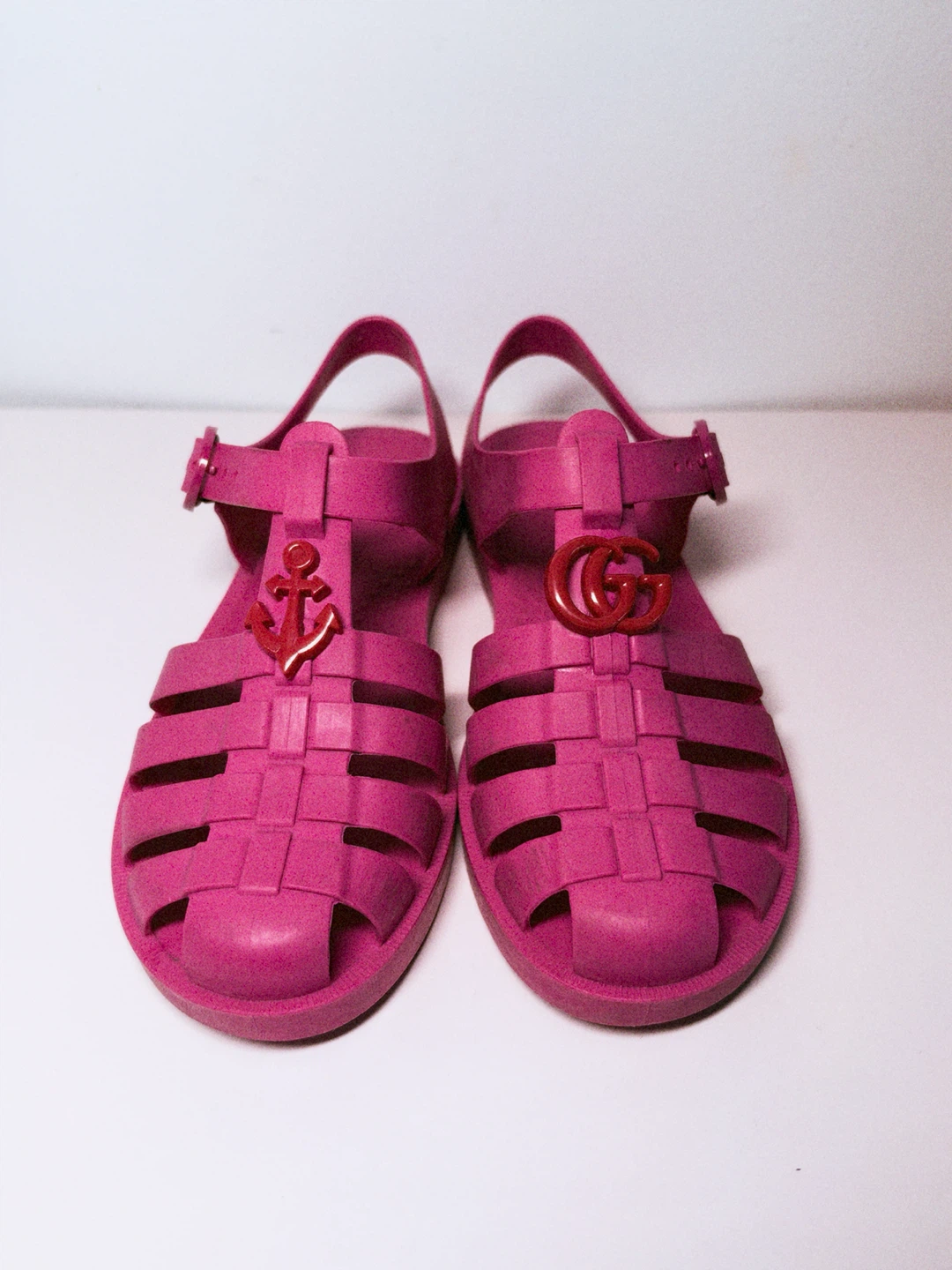 Gucci Kids Double G Anchor Jelly Sandals - Pink
