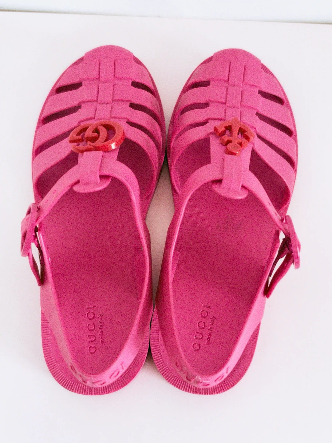 Gucci Kids Double G Anchor Jelly Sandals - Pink - photo 5
