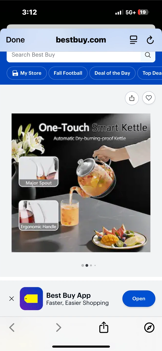 Glass Electric Tea Kettle with Infuser, 0.8L - photo 2