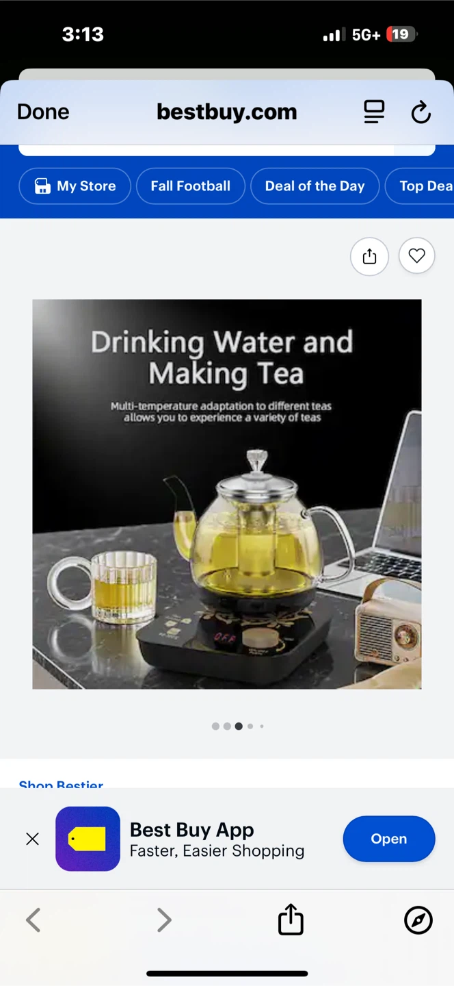 Glass Electric Tea Kettle with Infuser, 0.8L - photo 3