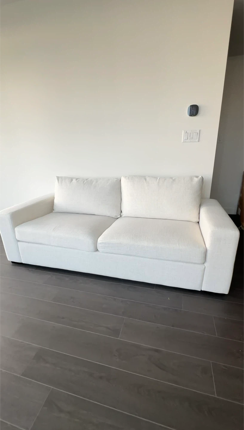 Modern White 85” Sofa