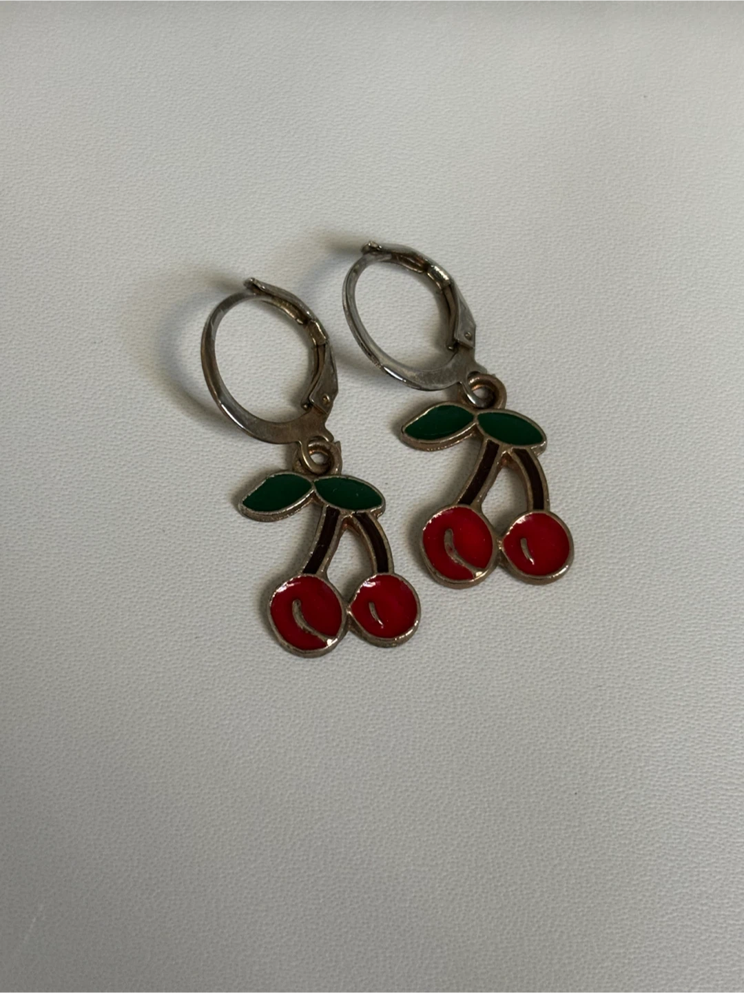 Cherry design hoop earrings