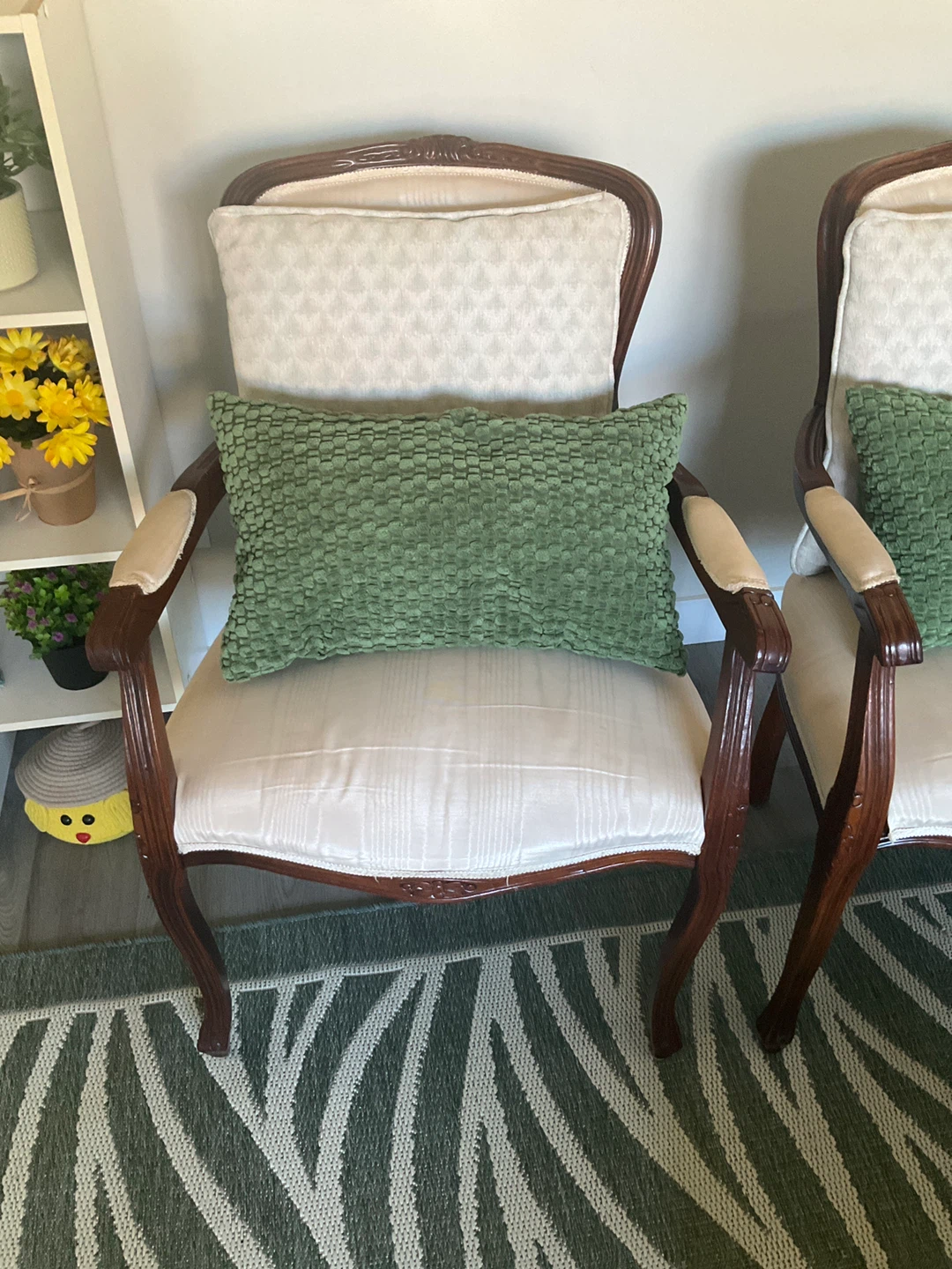 Set of 3 Green Textured Throw Pillows