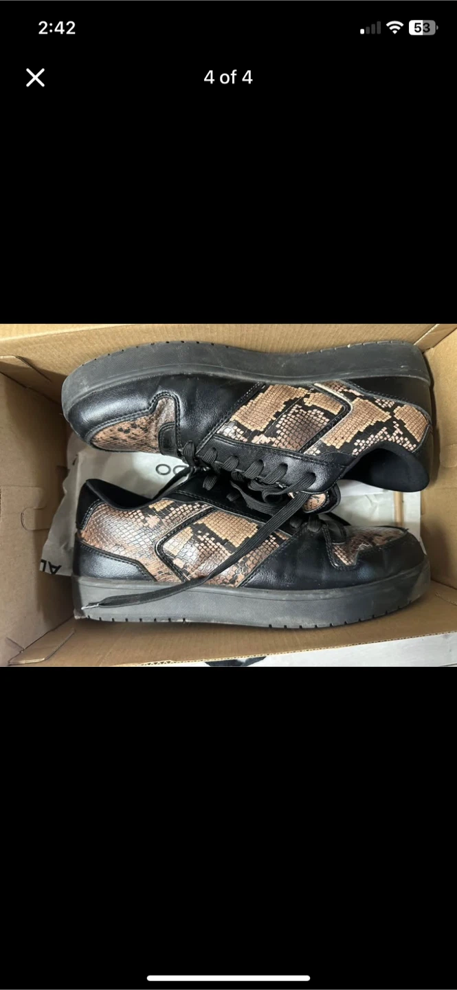ALDO black and snakeskin print sneakers
