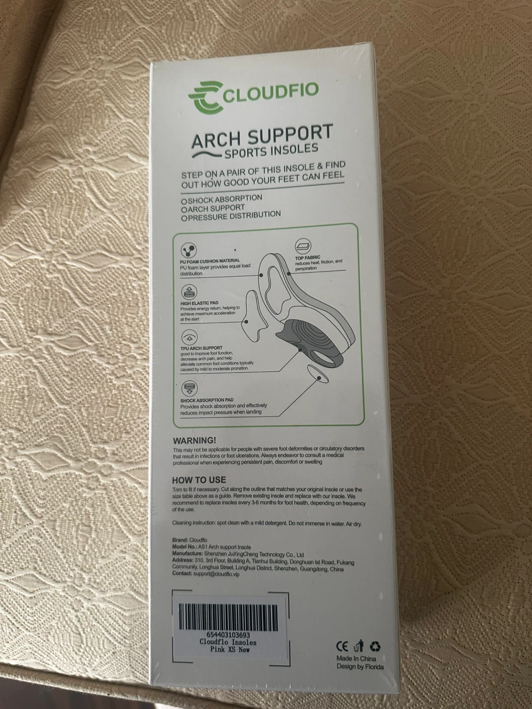 Cloudfio Arch Support Sports Insoles - Size XS - photo 3