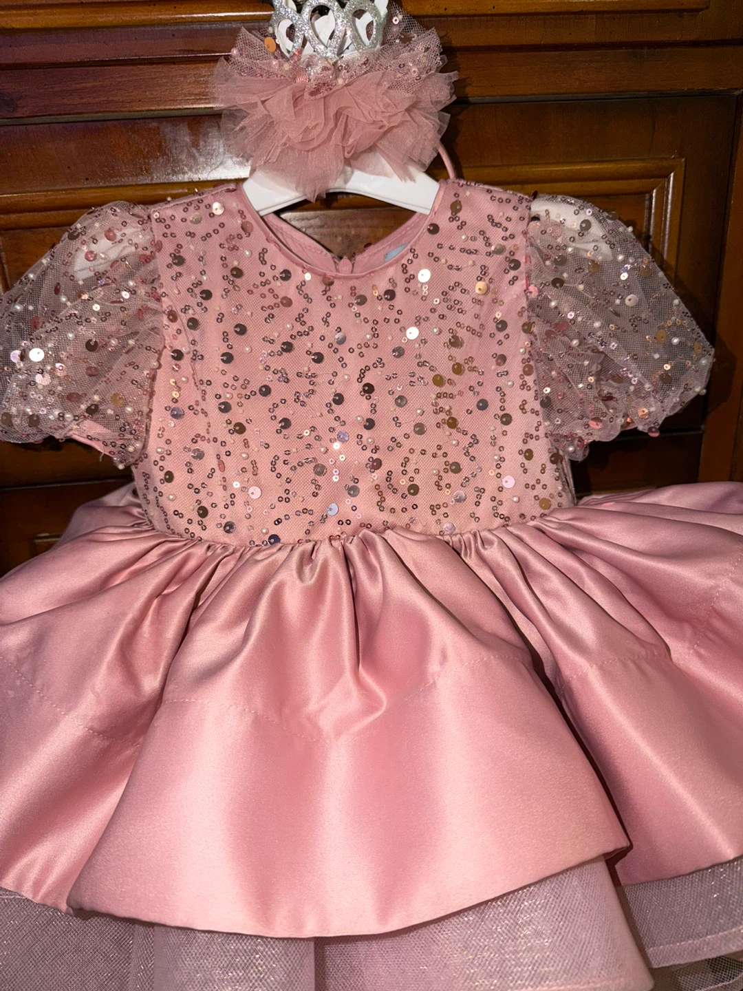 Adorable Kids Pink sparkly princess Birthday Dress 12-18M