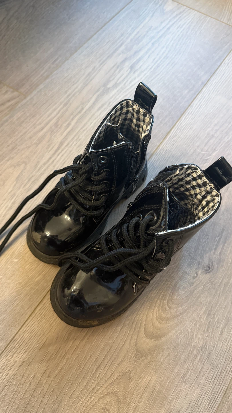 Black Patent Children's Boots Size 25