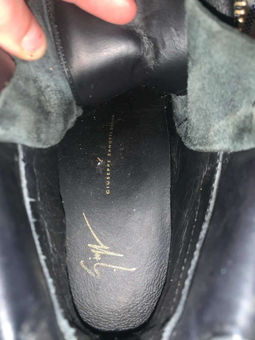 Giuseppe Zanotti black crystal high-top sneakers - photo 2