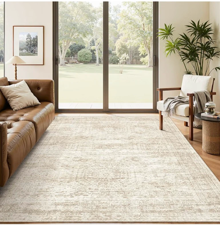 New 5x7 Washable Area Rug Beige - photo 2