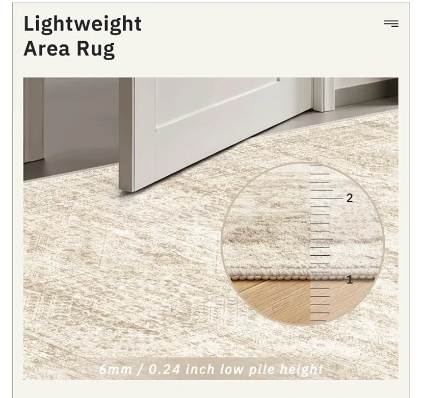 New 5x7 Washable Area Rug Beige - photo 5