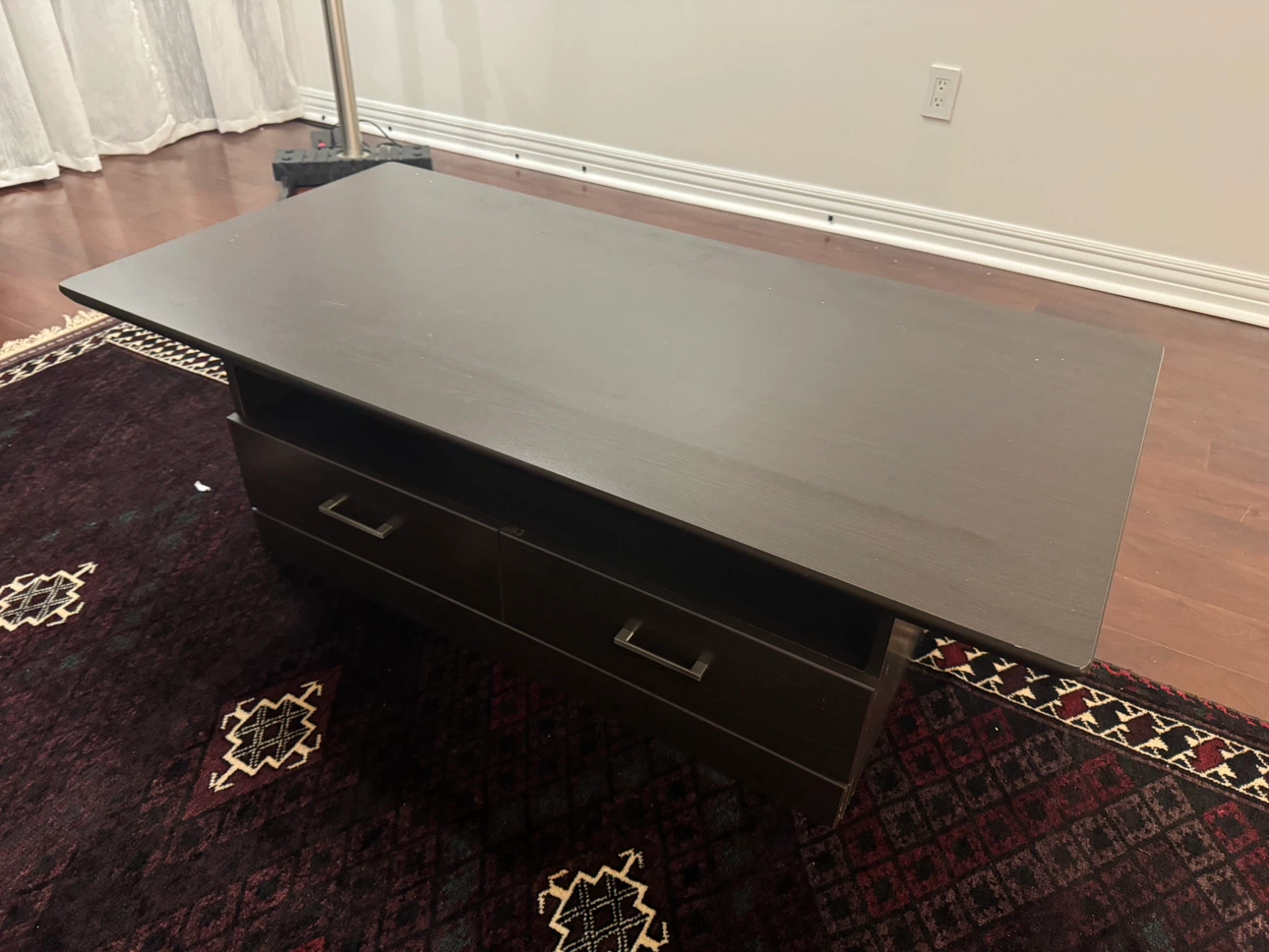 Dark Brown Coffee Table with Storage