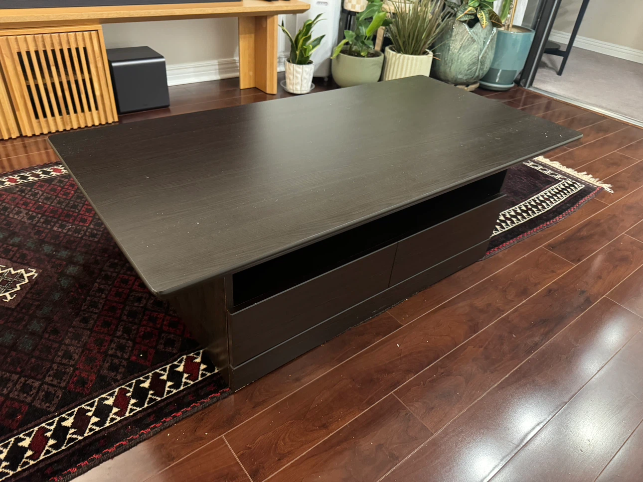Dark Brown Coffee Table with Storage - photo 2