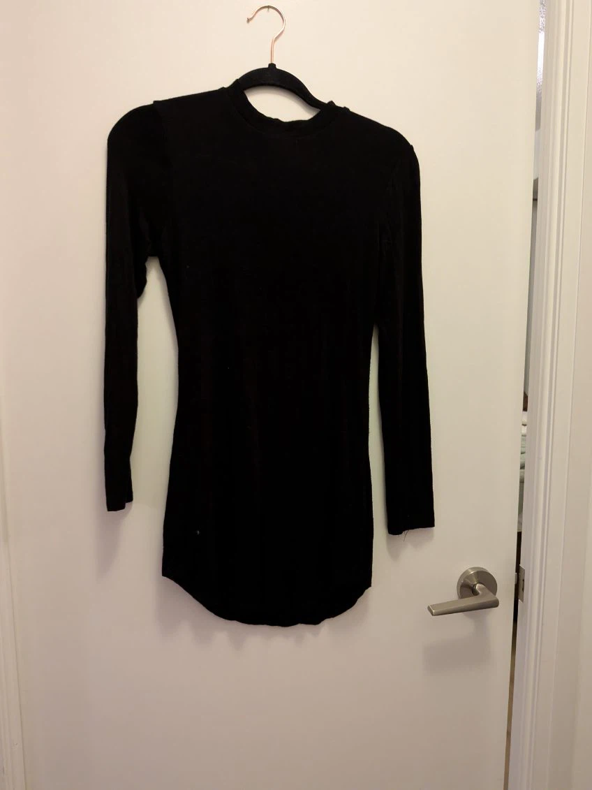 Black Long Sleeve Mini Dress