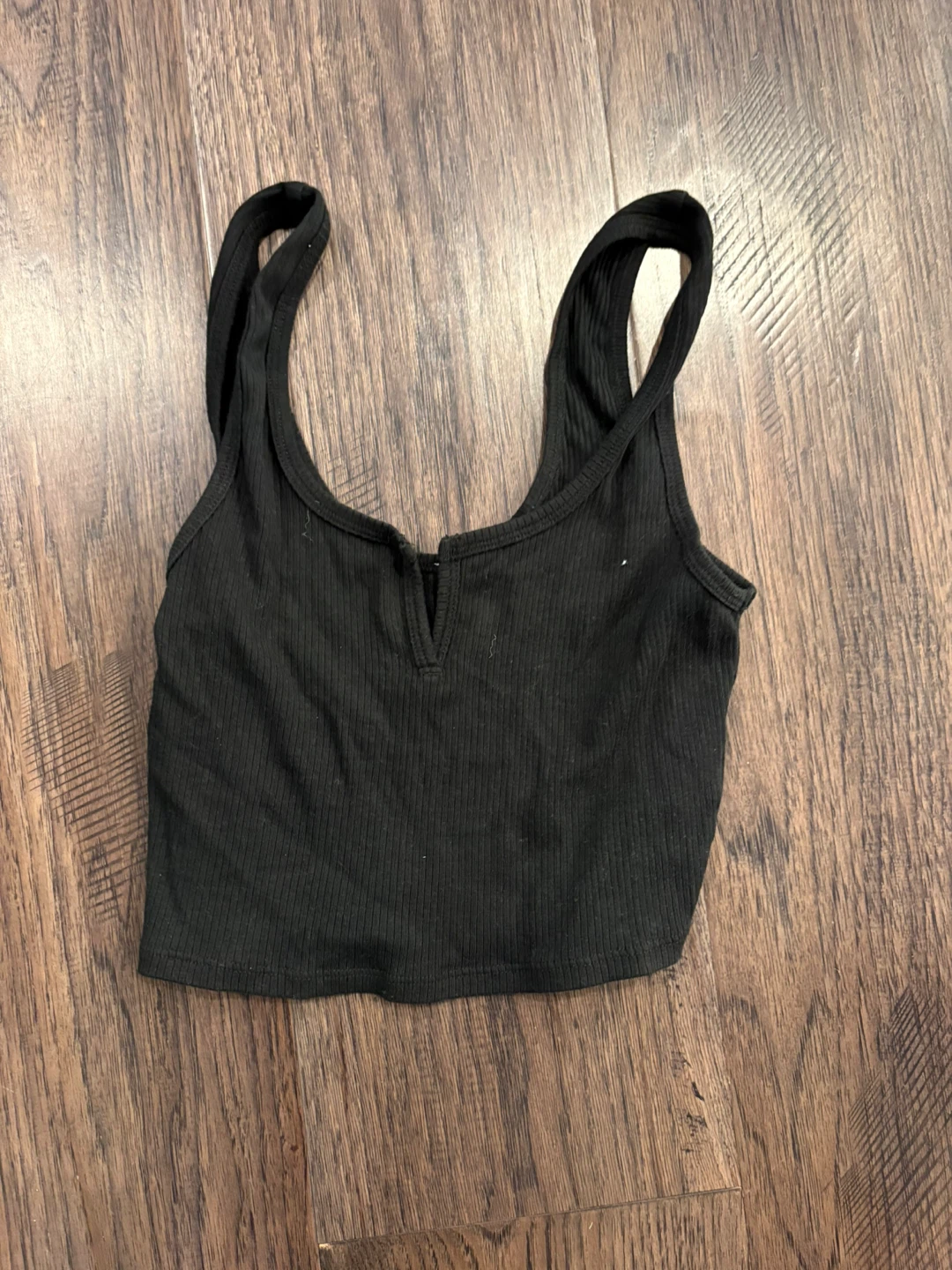 Garage Black ribbed crop top