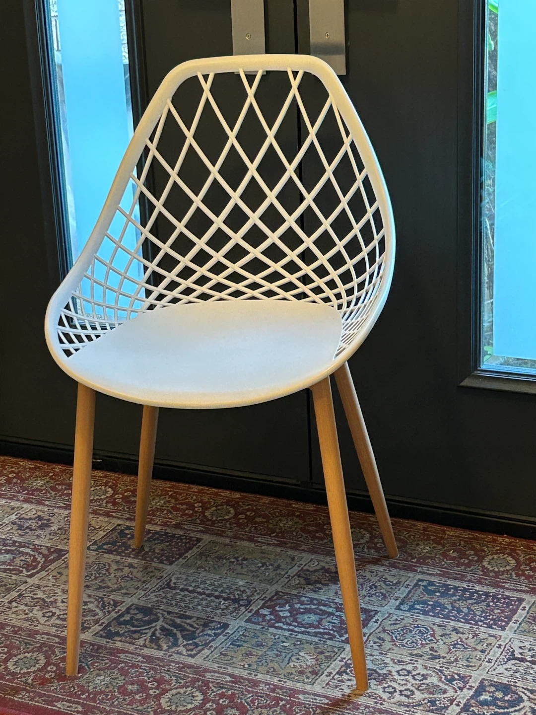 Jamesdar White Diamond Grid Dining Chair