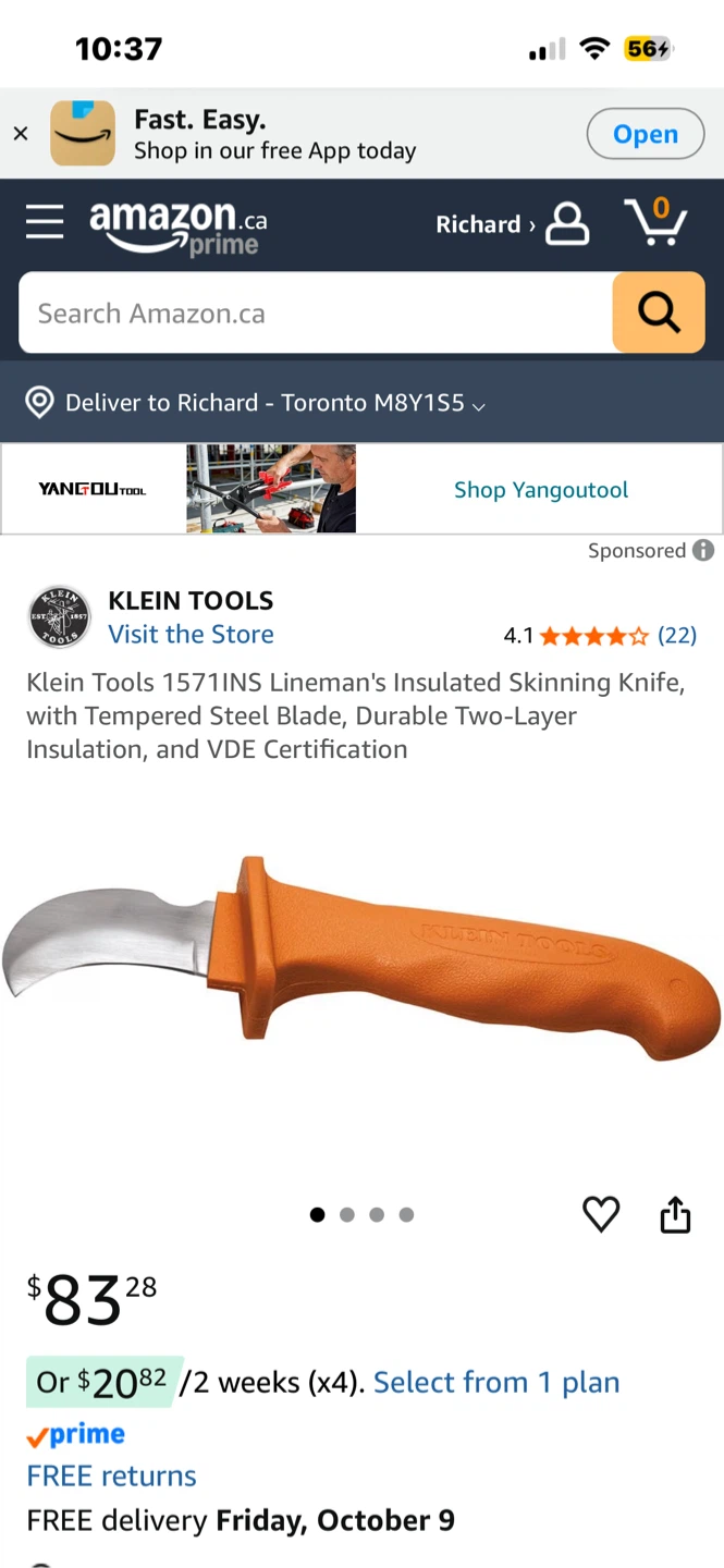 Klein Insulated Lineman’s  Electrician’s knife - photo 3