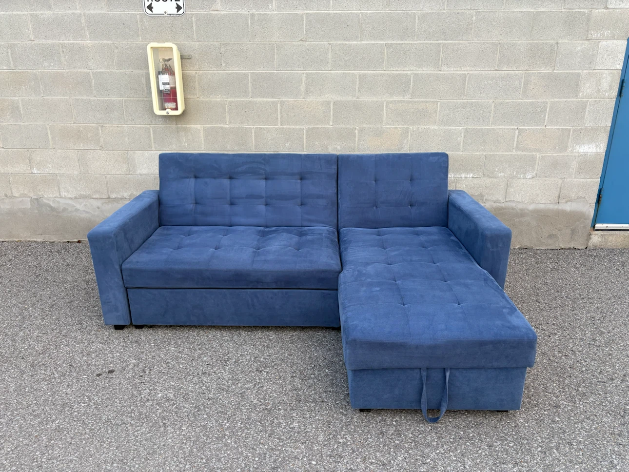 Royal Blue Sectional Sofa Bed with Storage - Delivery Available