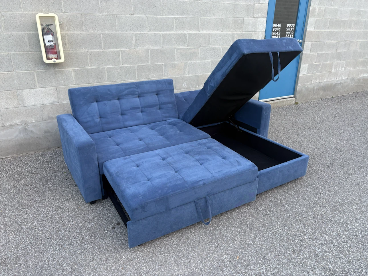 Royal Blue Sectional Sofa Bed with Storage - Delivery Available - photo 2
