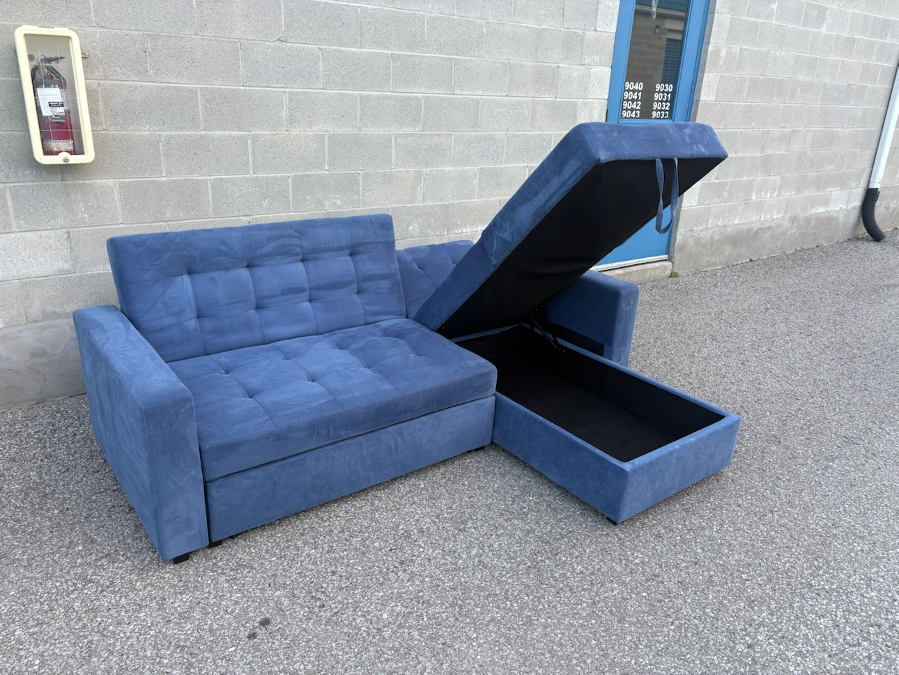 Royal Blue Sectional Sofa Bed with Storage - Delivery Available - photo 4
