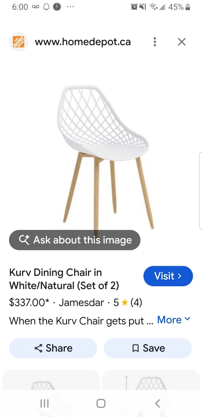 Jamesdar White Diamond Grid Dining Chair - photo 5
