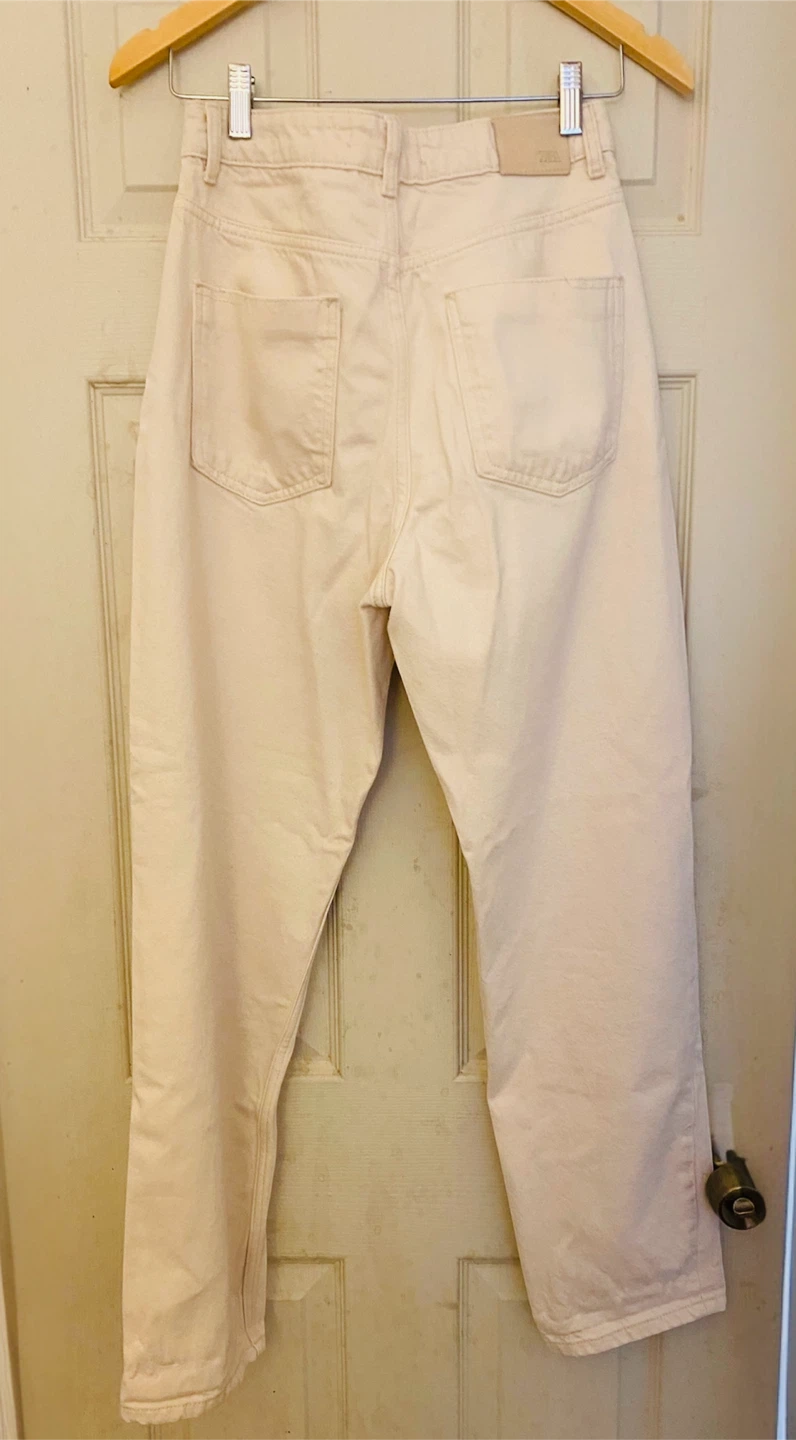 Zara Off-White Denim Jeans Size 6