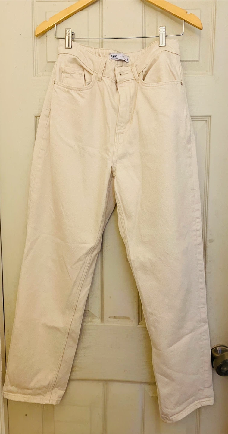 Zara Off-White Denim Jeans Size 6 - photo 2