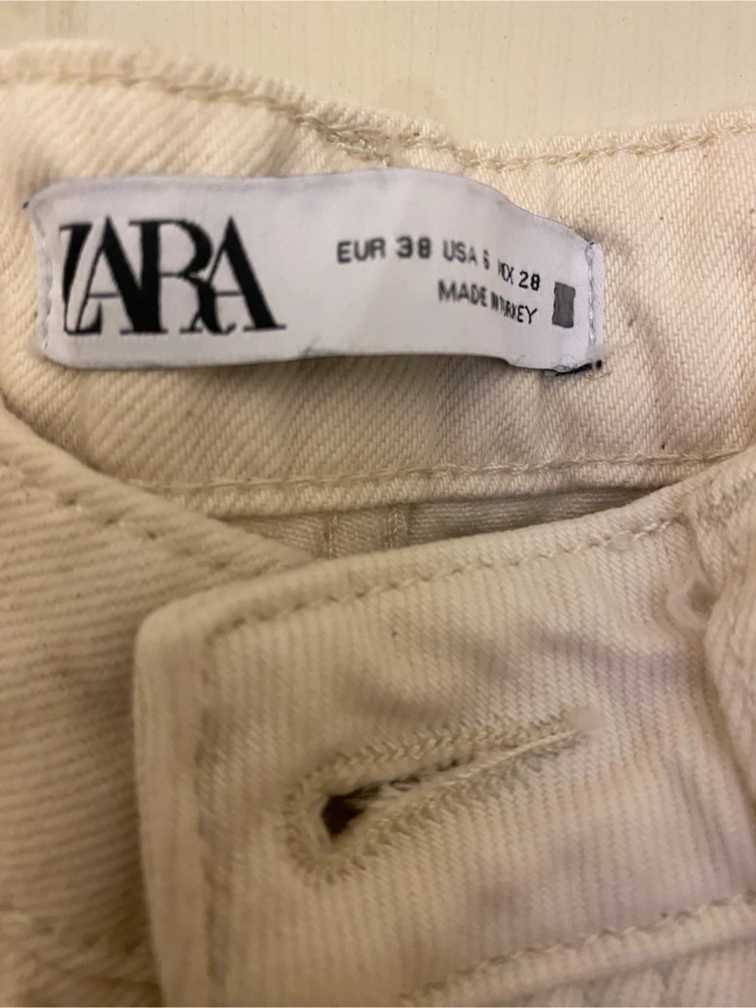 Zara Off-White Denim Jeans Size 6 - photo 4
