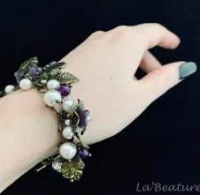 $4 for all Bundle of grape stone and carnelian bracelet