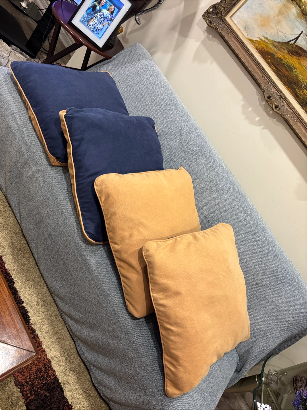 Set of 4 Reversible Throw Pillows - photo 4