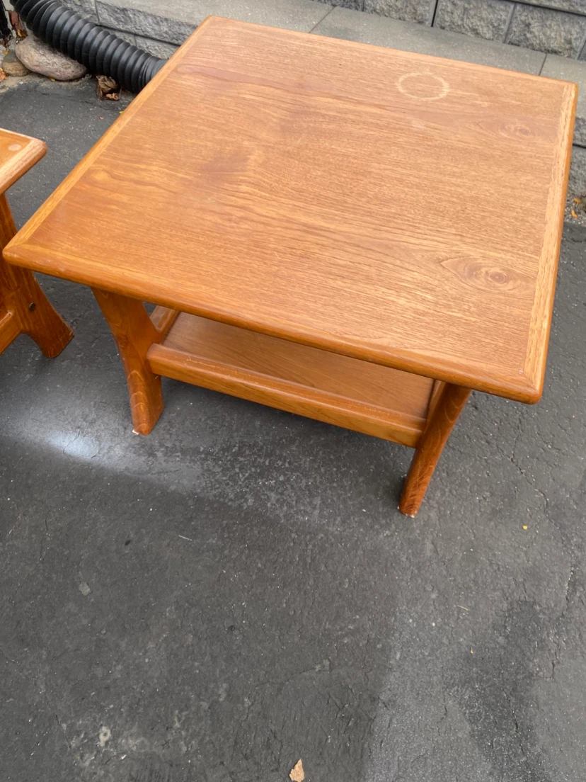 MCM solid Teak Coffee and End Table Set - photo 2