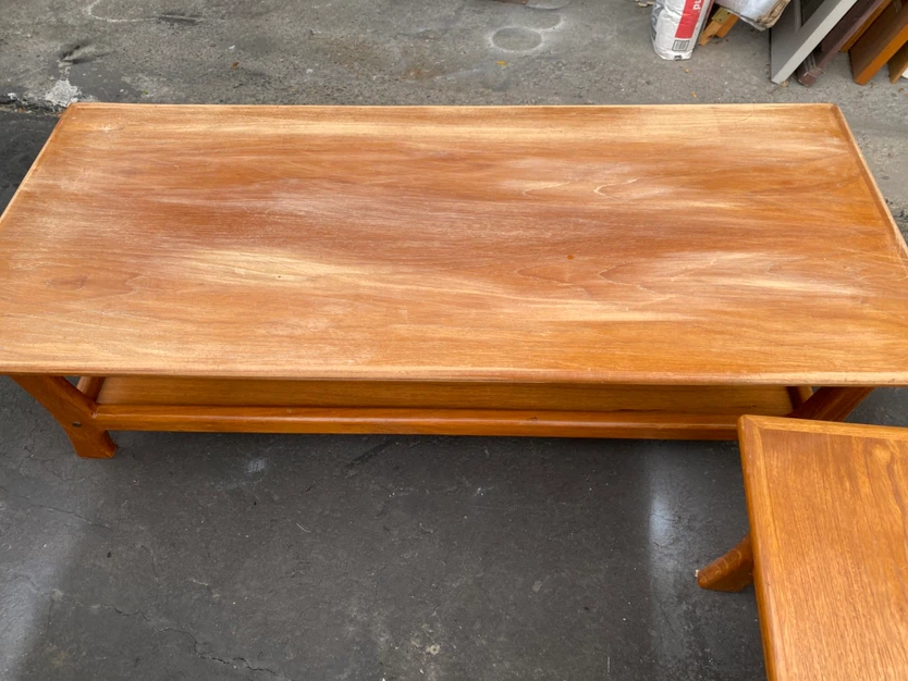 MCM solid Teak Coffee and End Table Set - photo 4