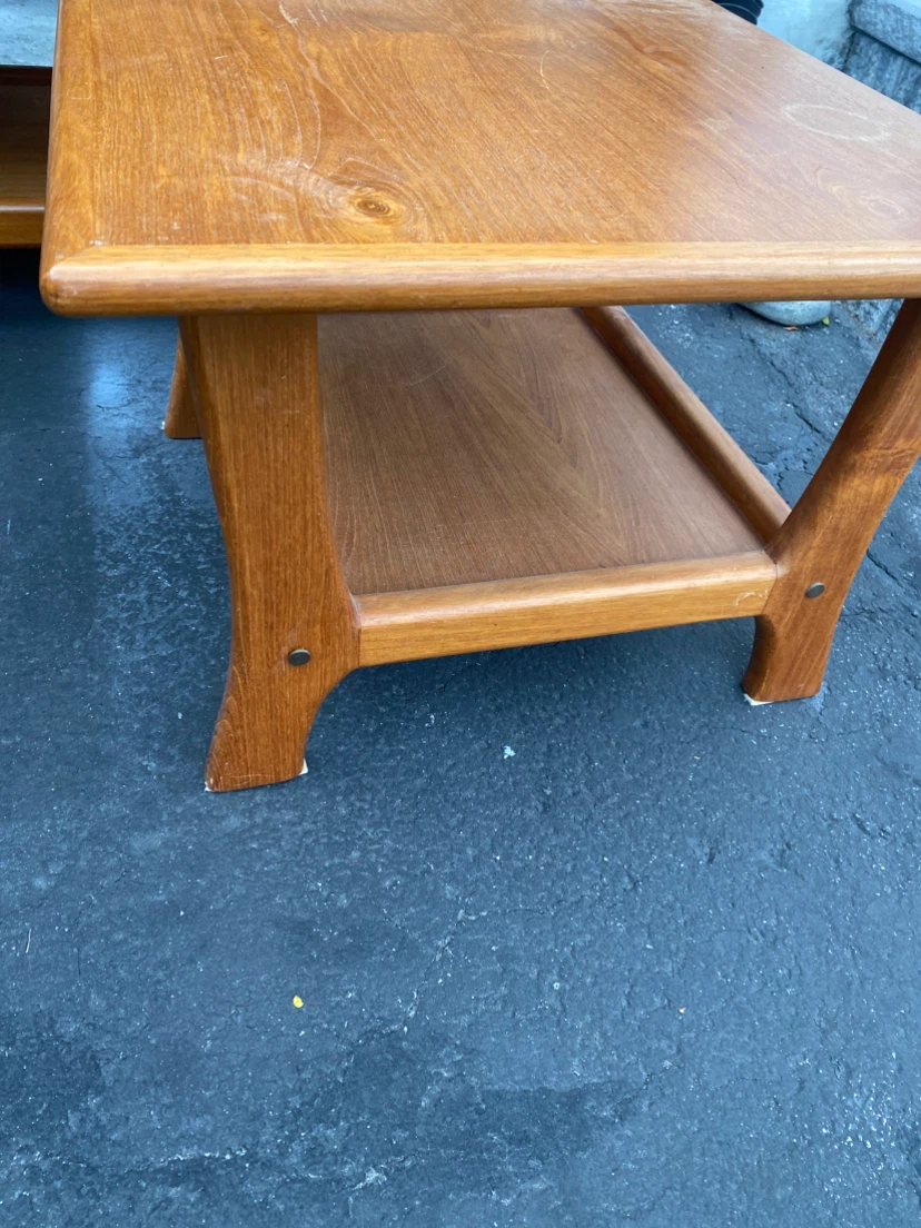 MCM solid Teak Coffee and End Table Set - photo 5