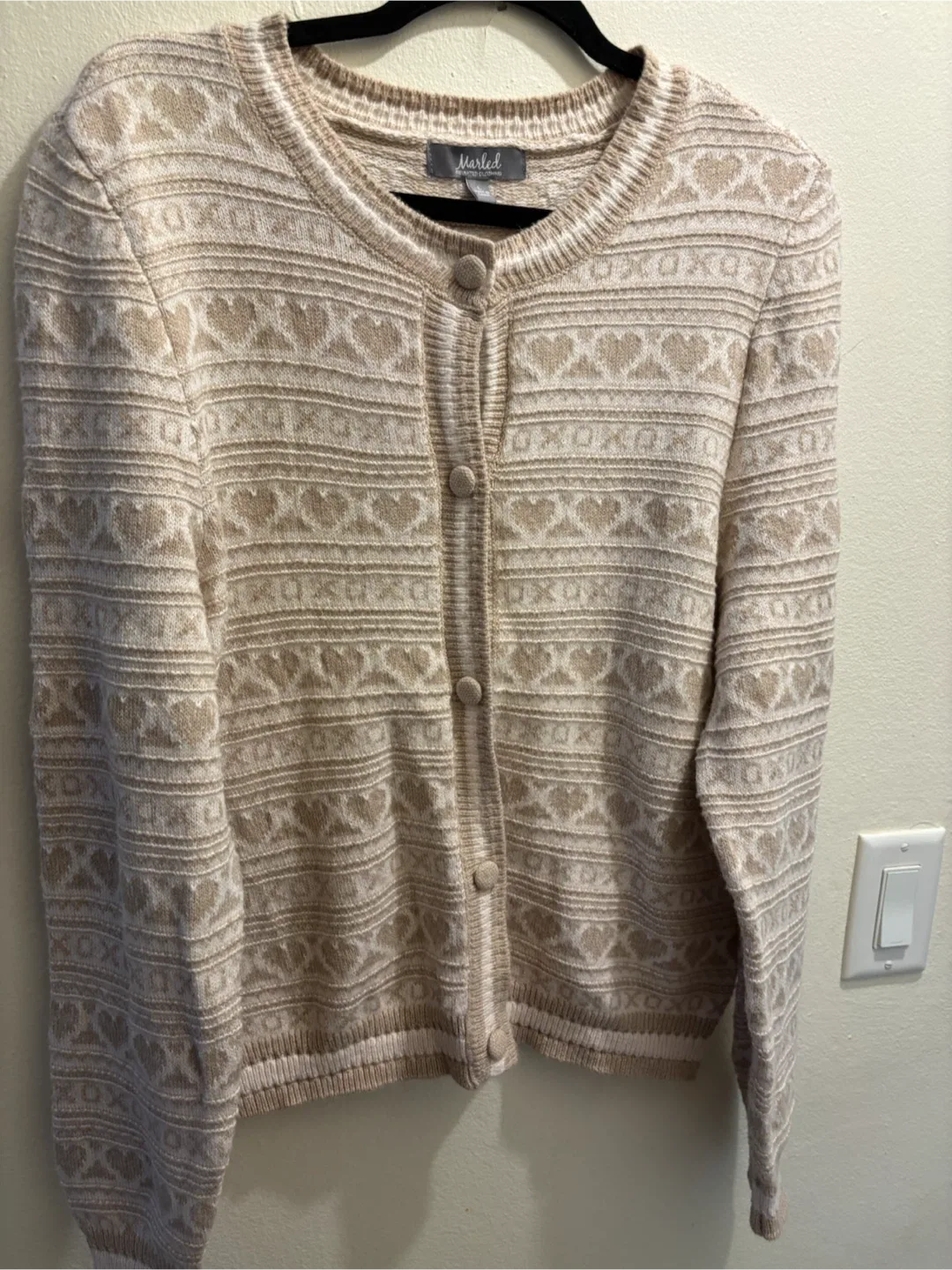 NEW-Marled Reunited Clothing Heart Pattern Cardigan