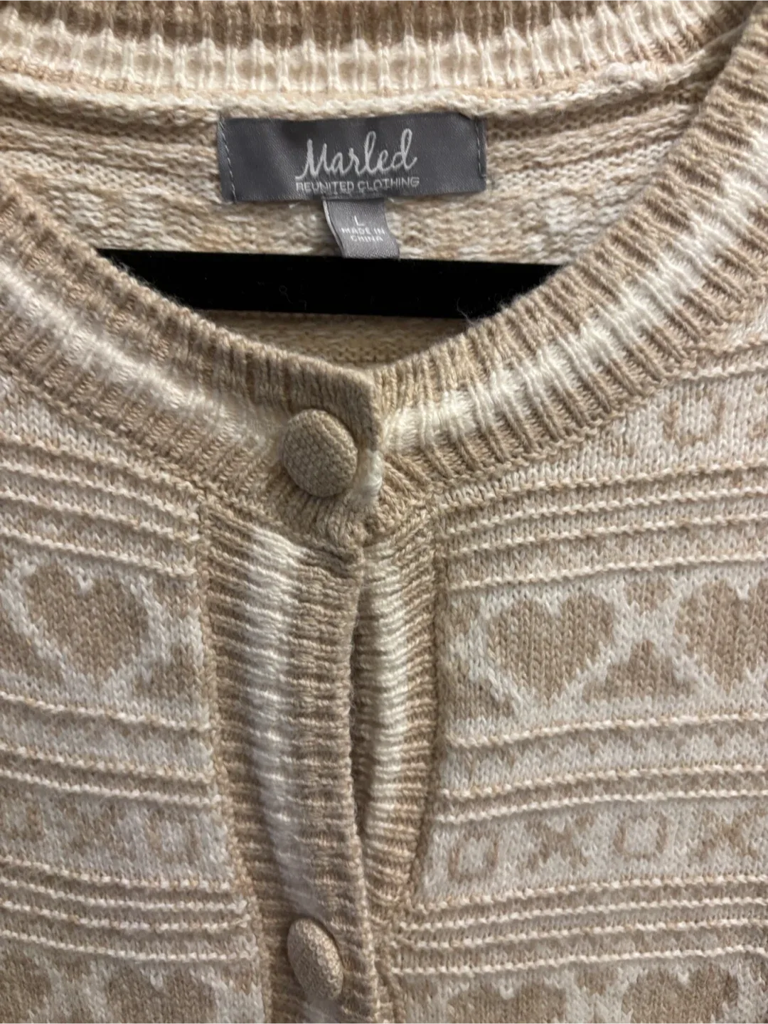 NEW-Marled Reunited Clothing Heart Pattern Cardigan - photo 2