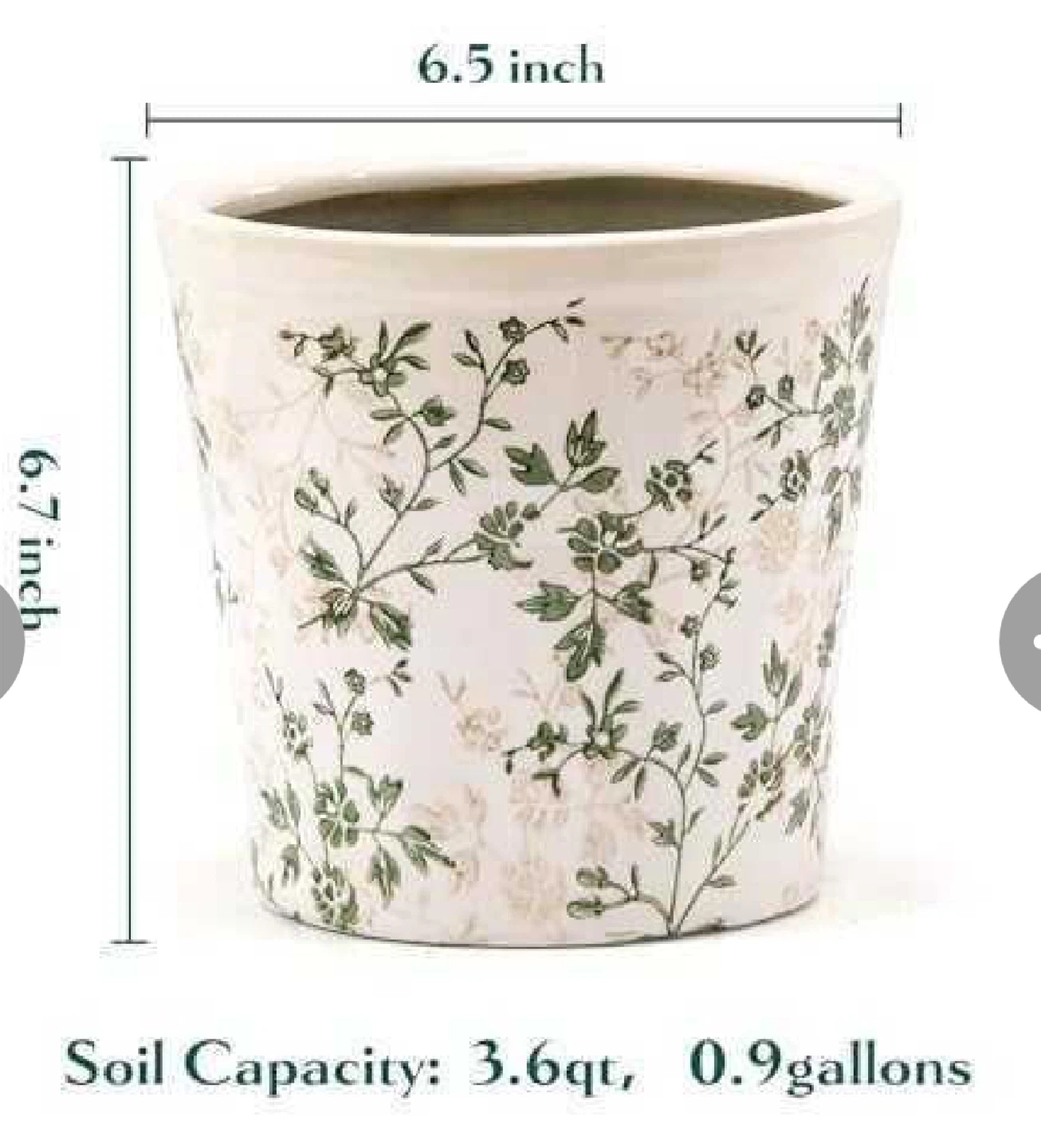 Floral Ceramic Plant Pot - photo 2